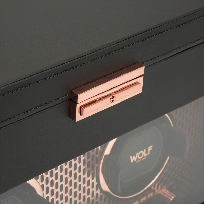 Axis Copper Double Watch Winder With Storage