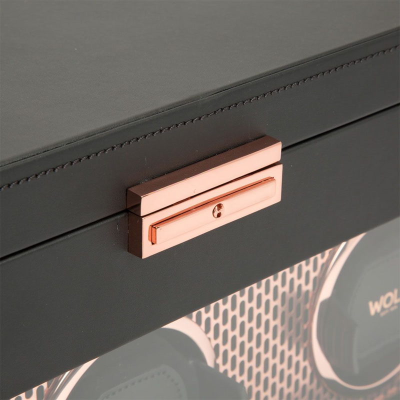 Axis Copper Triple Watch Winder With Storage