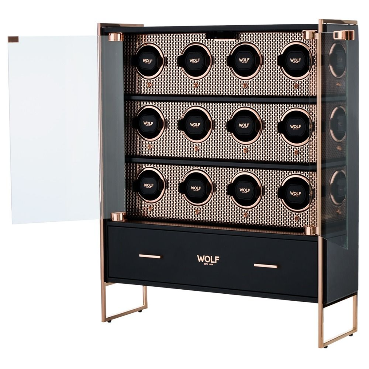 Axis Copper 12 Piece Watch Winder Cabinet