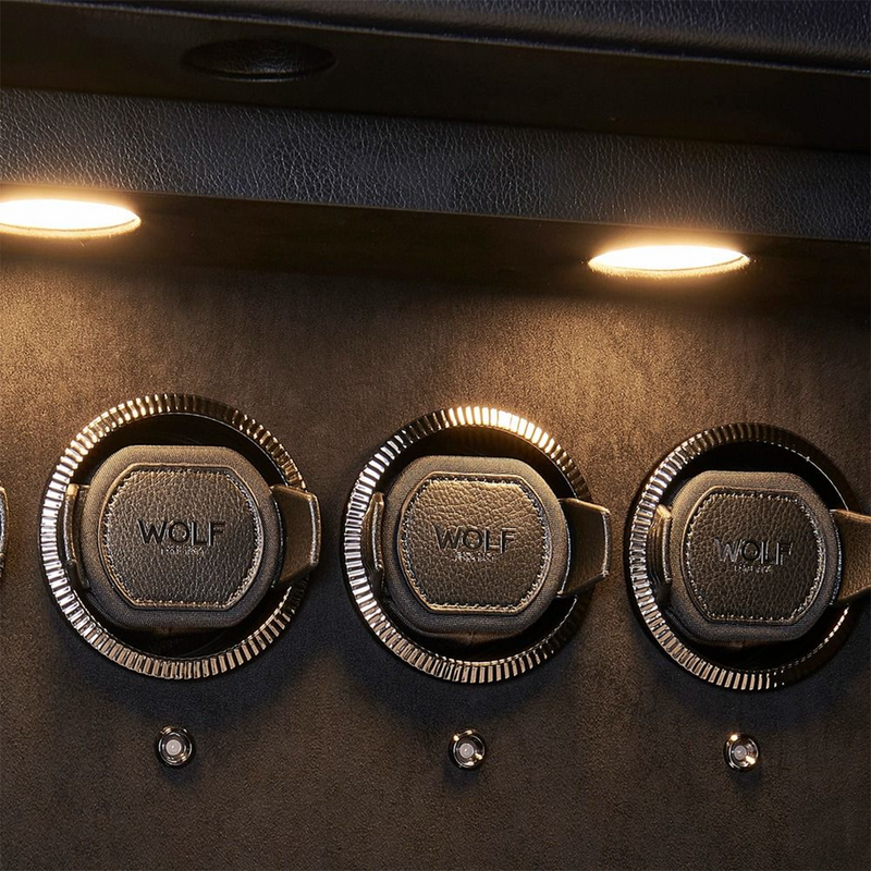 Athos Black 12 Piece Watch Winder & Jewellery Safe