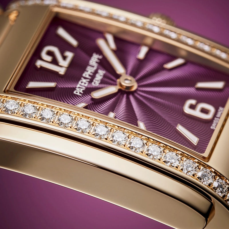 Patek Philippe Twenty~4 18ct Rose Gold Purple Lacquered Dial Ladies Watch - Berry's Jewellers