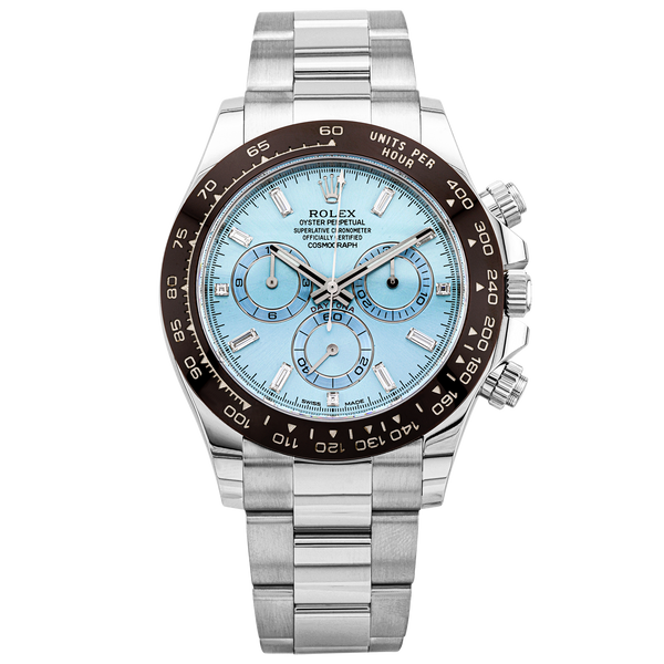 Pre-Owned Rolex Daytona Cosmograph 40mm Platinum Ice Blue Dial Watch (2022) - Berry's Jewellers