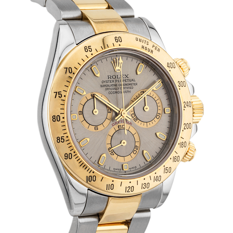 Pre-Owned Rolex Daytona Cosmograph 40mm Two-Tone Grey Dial Watch (2004) - Berry's Jewellers