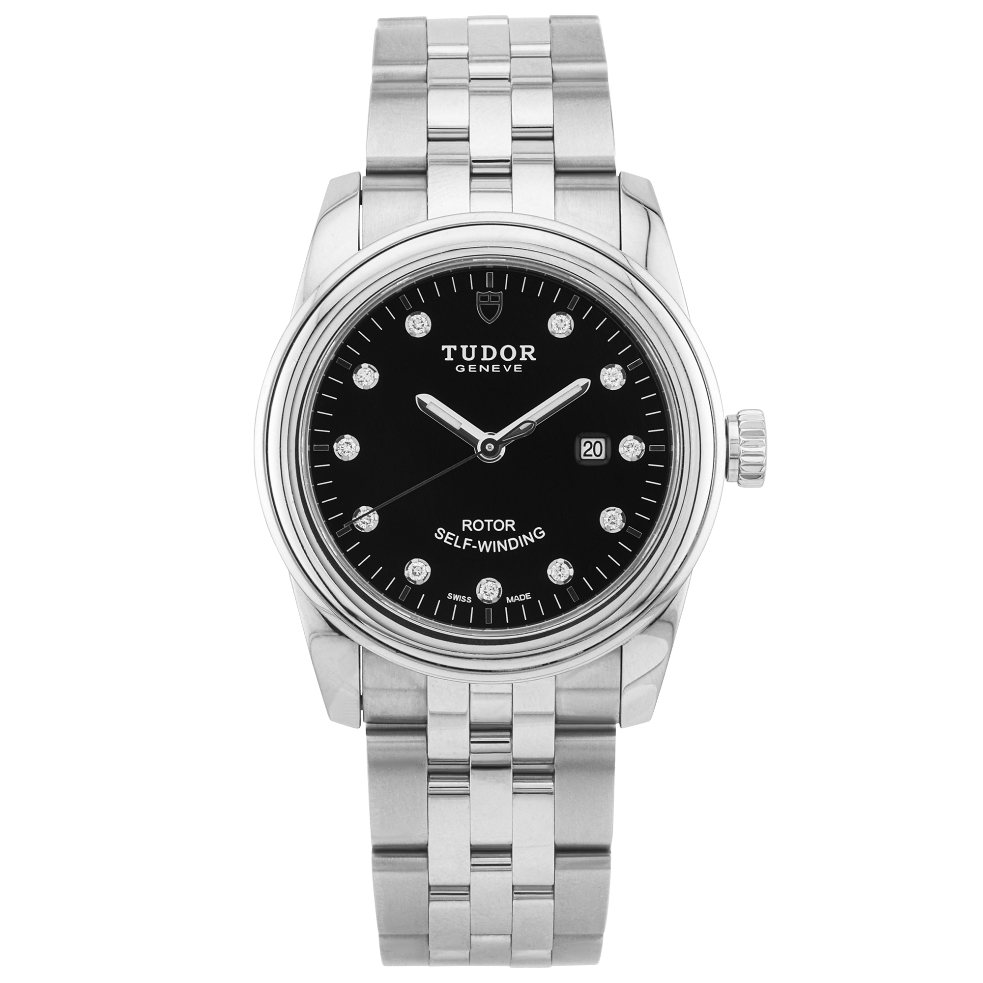 Pre-Owned TUDOR Glamour Date 31mm Black Diamond Dial Ladies Watch (2019) - Berry's Jewellers