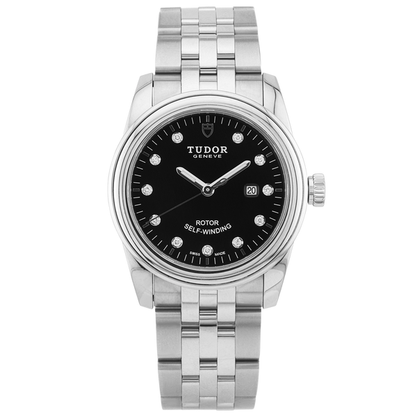Pre-Owned TUDOR Glamour Date 31mm Black Diamond Dial Ladies Watch (2019) - Berry's Jewellers