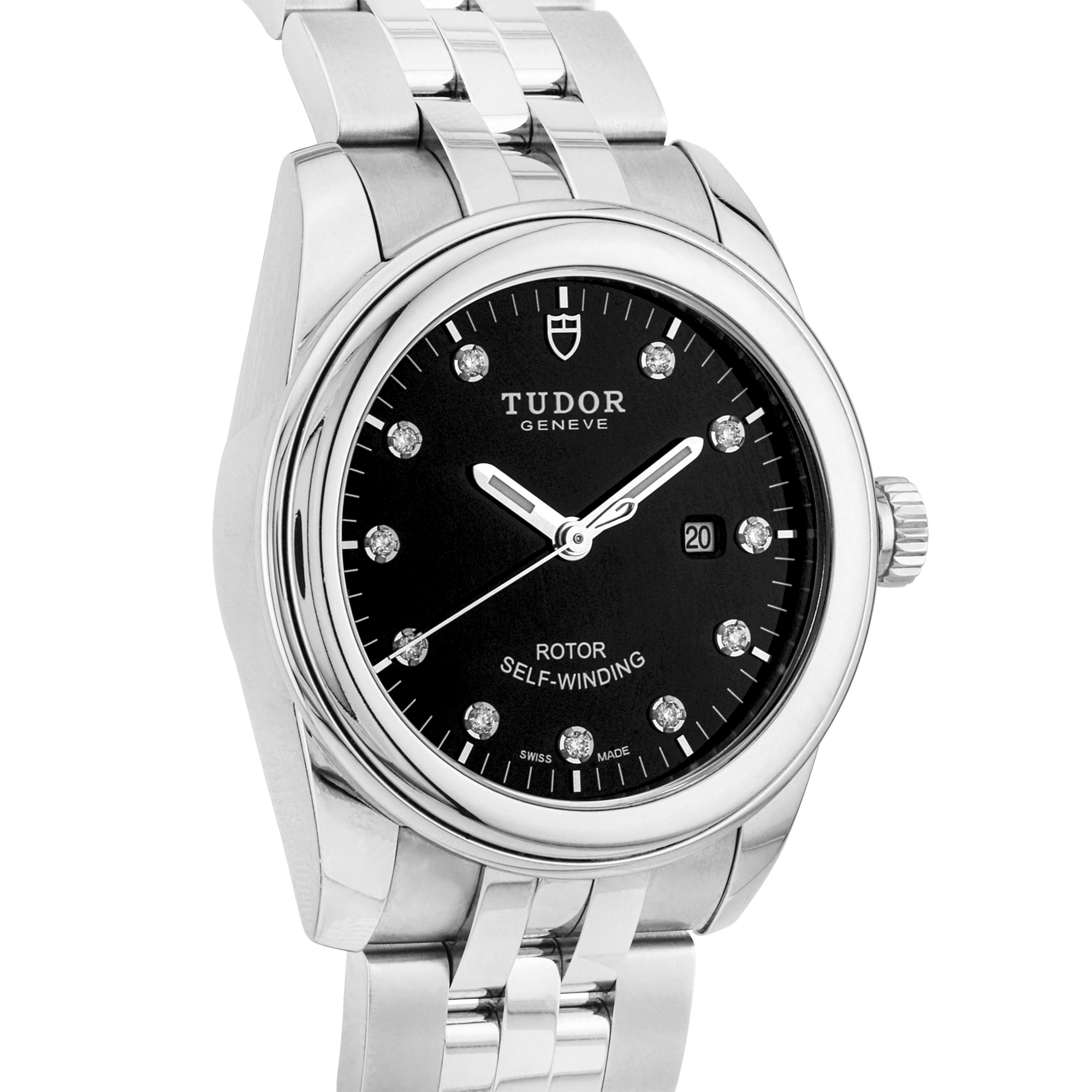 Pre-Owned TUDOR Glamour Date 31mm Black Diamond Dial Ladies Watch (2019) - Berry's Jewellers