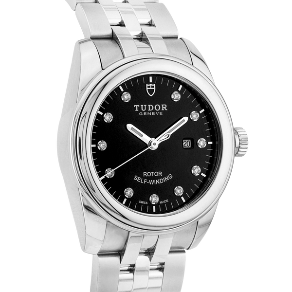 Pre-Owned TUDOR Glamour Date 31mm Black Diamond Dial Ladies Watch (2019) - Berry's Jewellers