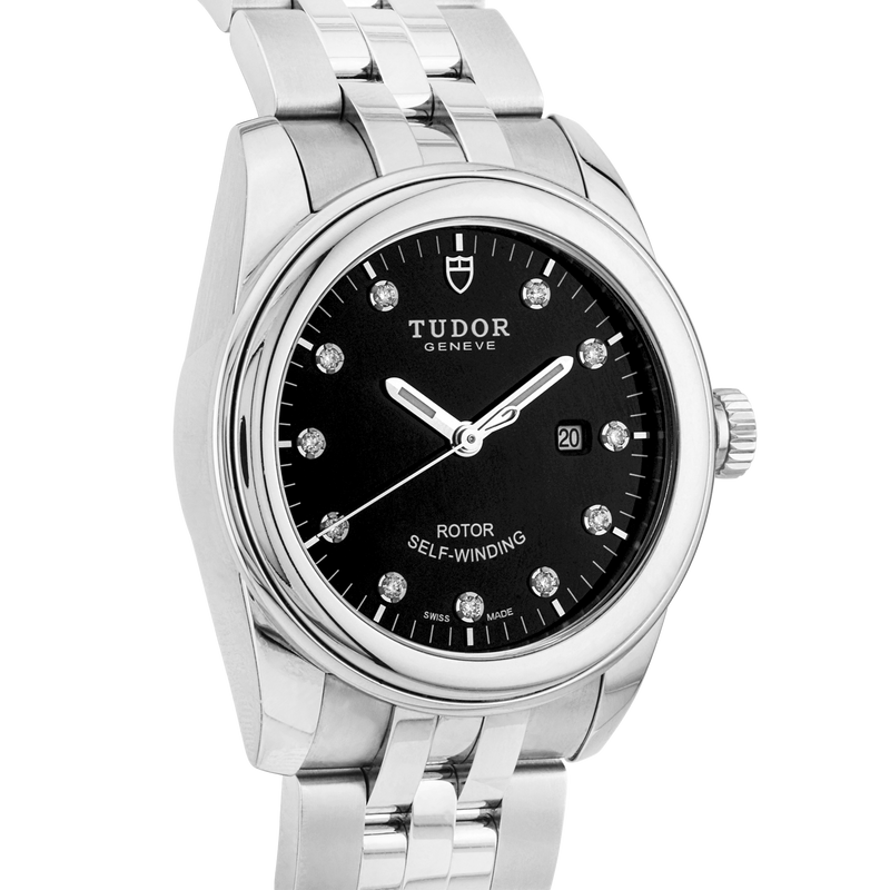 Pre-Owned TUDOR Glamour Date 31mm Black Diamond Dial Ladies Watch (2019) - Berry's Jewellers