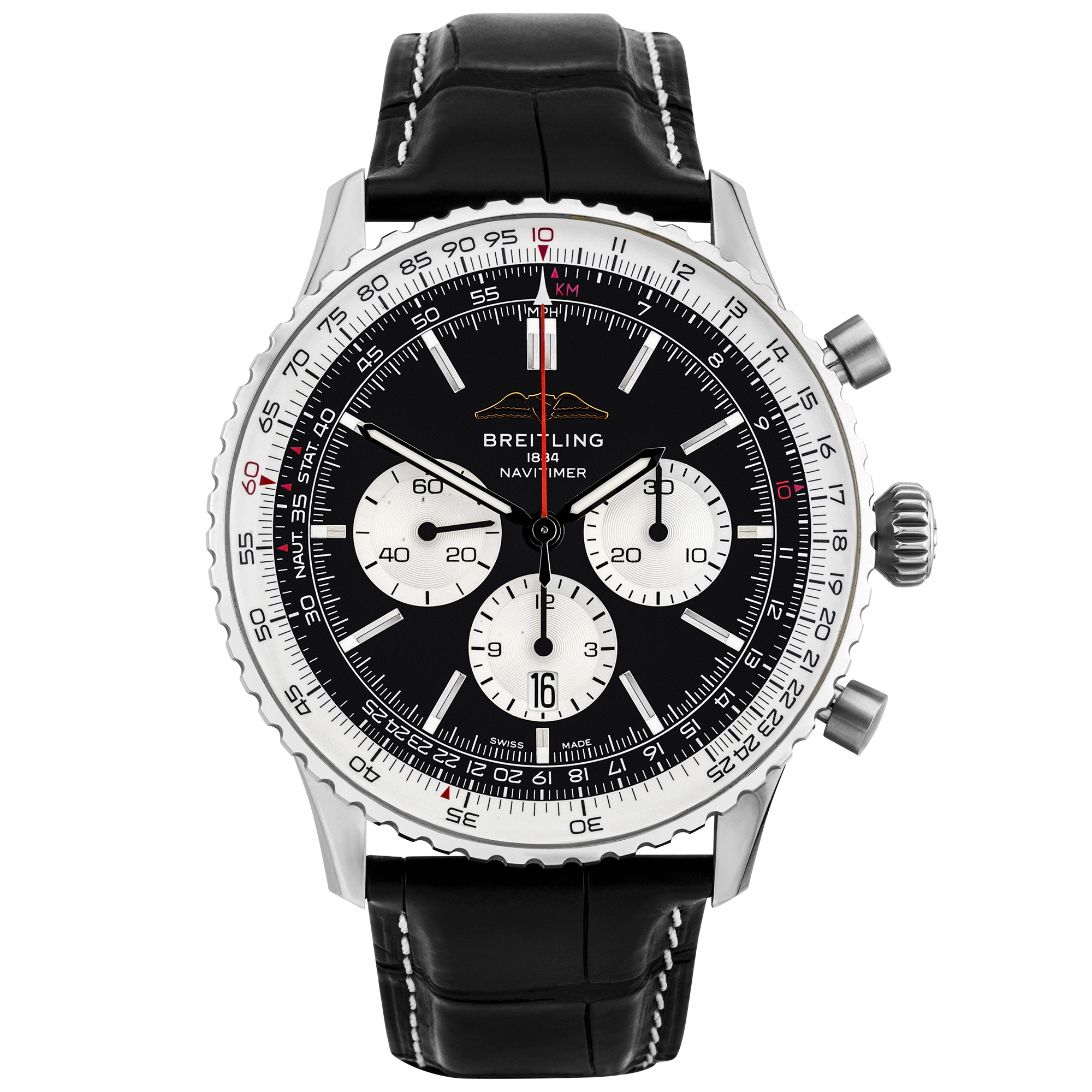 Pre-Owned Breitling Navitimer 46mm Black Dial Mens Automatic Strap Watch (2023) - Berry's Jewellers