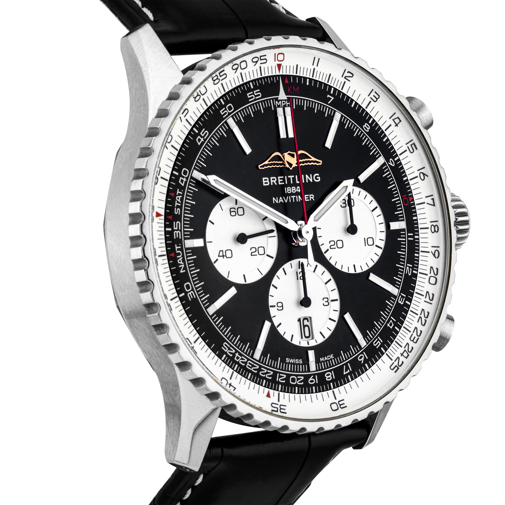 Pre-Owned Breitling Navitimer 46mm Black Dial Mens Automatic Strap Watch (2023) - Berry's Jewellers