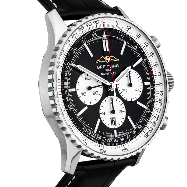 Pre-Owned Breitling Navitimer 46mm Black Dial Mens Automatic Strap Watch (2023) - Berry's Jewellers