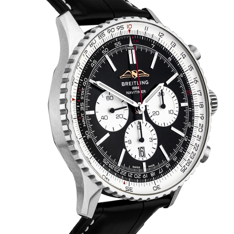 Pre-Owned Breitling Navitimer 46mm Black Dial Mens Automatic Strap Watch (2023) - Berry's Jewellers