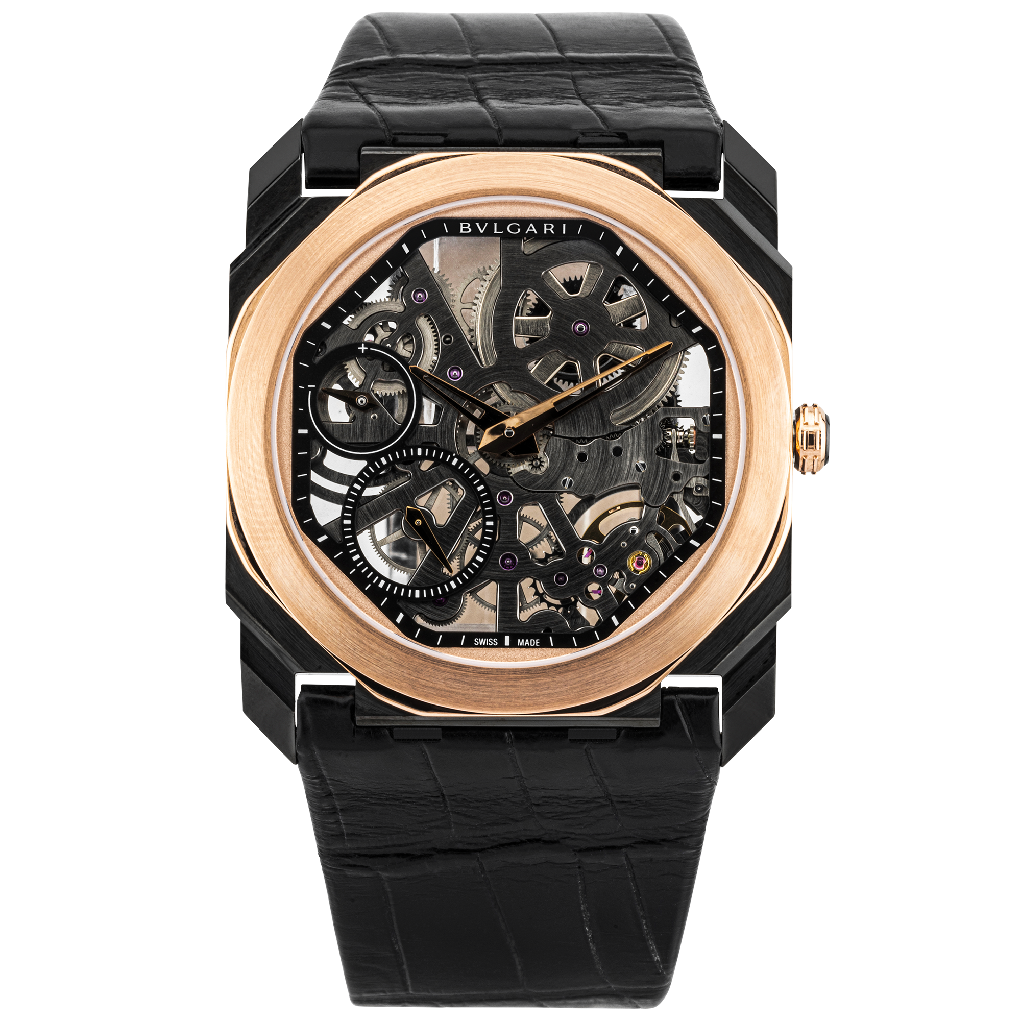Pre-Owned BVLGARI Octo Finissimo 40mm Two-Tone Skeleton Dial Mens Watch - Berry's Jewellers