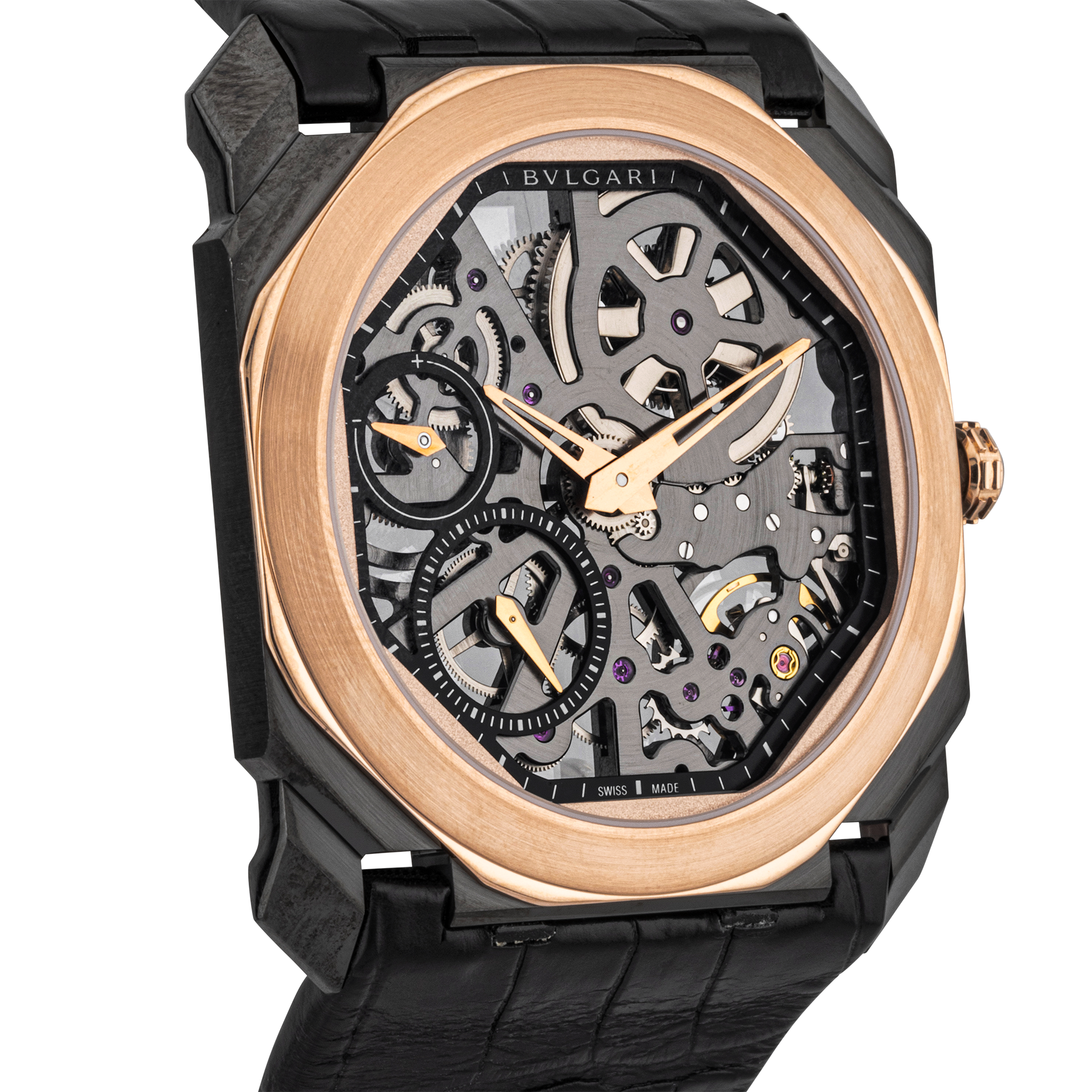 Pre-Owned BVLGARI Octo Finissimo 40mm Two-Tone Skeleton Dial Mens Watch - Berry's Jewellers