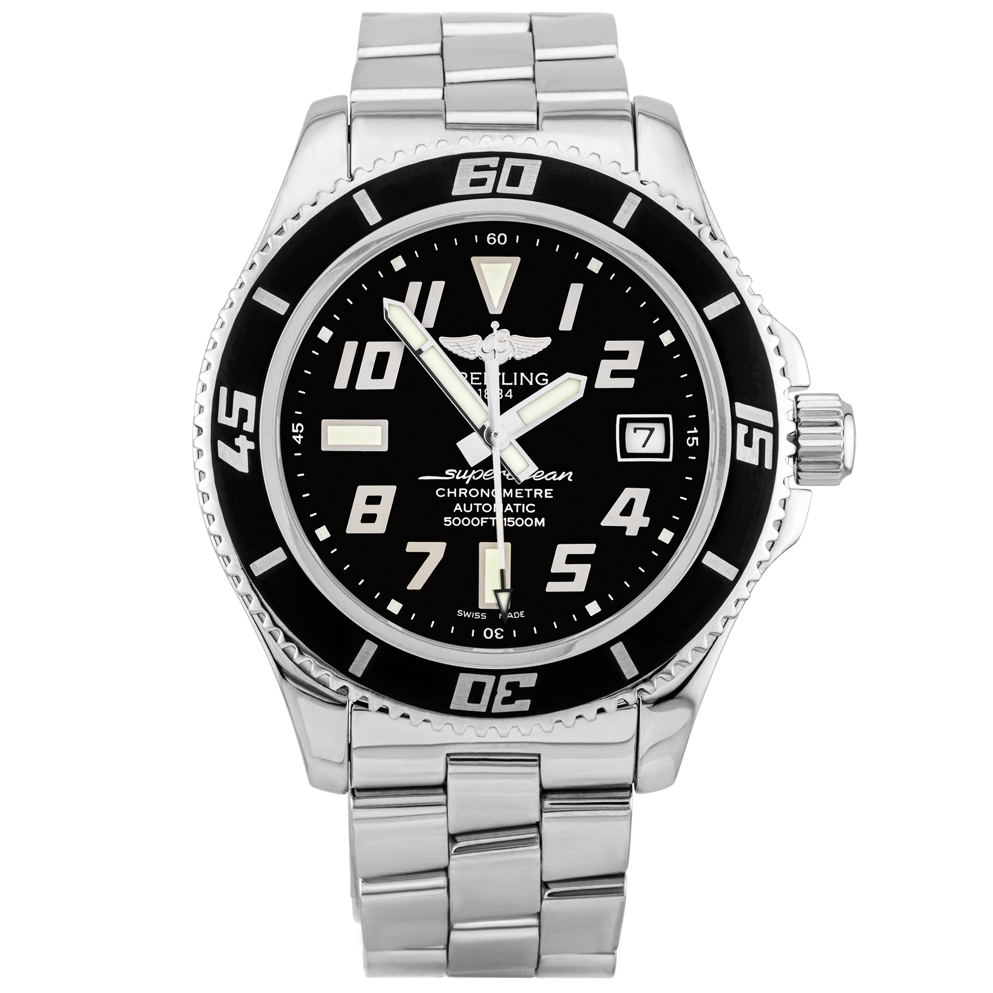 Pre-Owned Breitling Superocean 42mm Black Dial Men's Bracelet Watch (2013) - Berry's Jewellers