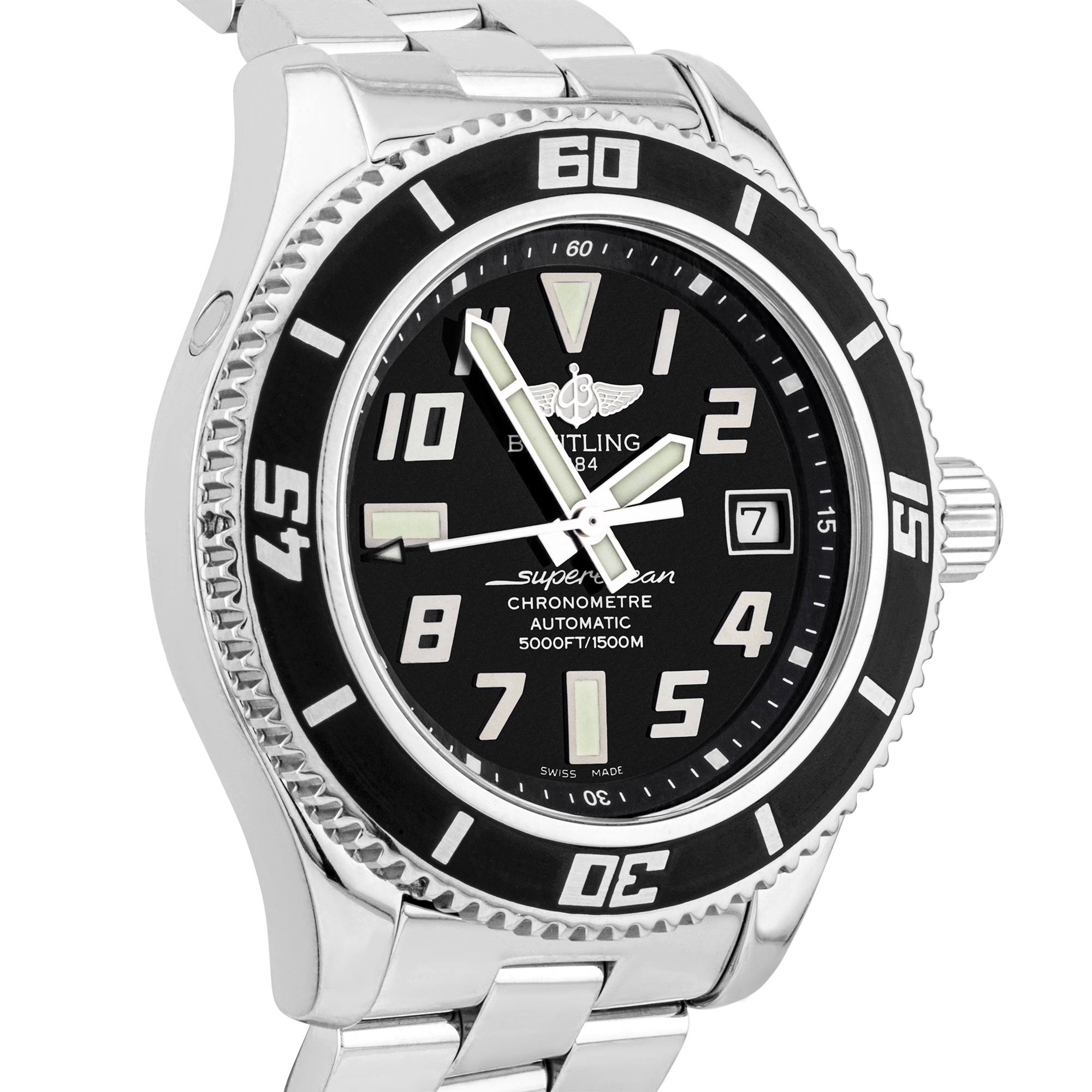 Pre-Owned Breitling Superocean 42mm Black Dial Men's Bracelet Watch (2013) - Berry's Jewellers