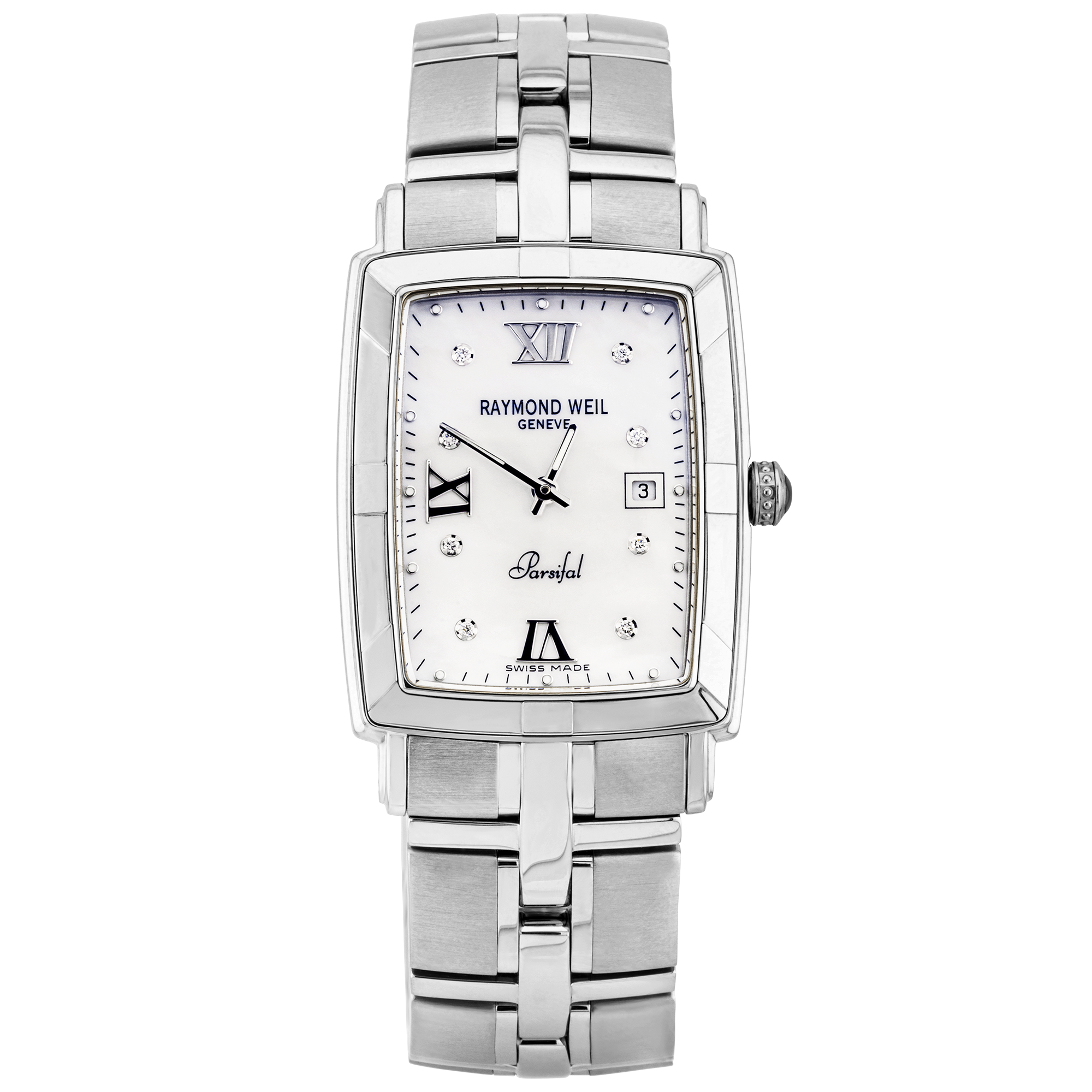 Pre-Owned Raymond Weil Parsifal White Mother of Pearl Diamond Dial Watch - Berry's Jewellers
