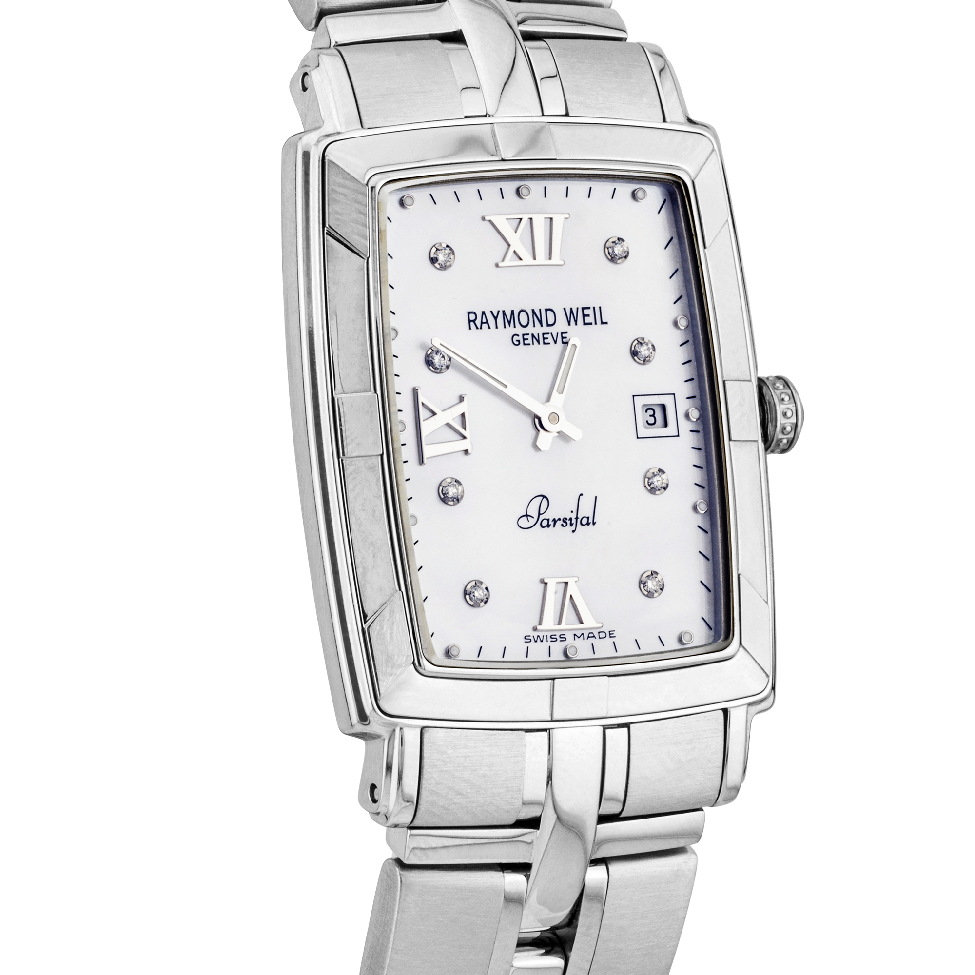 Pre-Owned Raymond Weil Parsifal White Mother of Pearl Diamond Dial Watch - Berry's Jewellers
