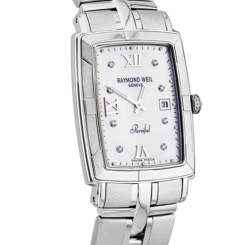 Pre-Owned Raymond Weil Parsifal White Mother of Pearl Diamond Dial Watch - Berry's Jewellers