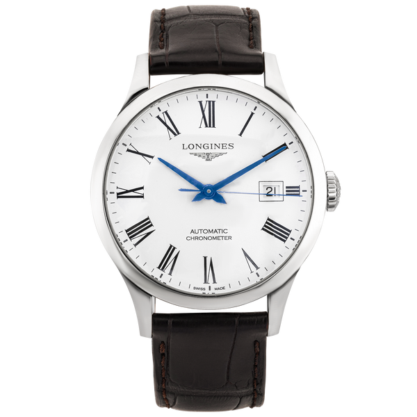 Pre-Owned Longines Record 40mm White Roman Dial Mens Automatic Watch (2024) - Berry's Jewellers