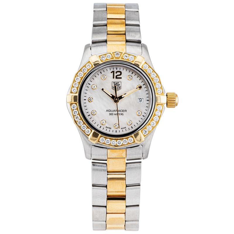 Pre-Owned TAG Heuer Aquaracer 27mm Two-Tone Diamond Set Ladies Watch (2007) - Berry's Jewellers