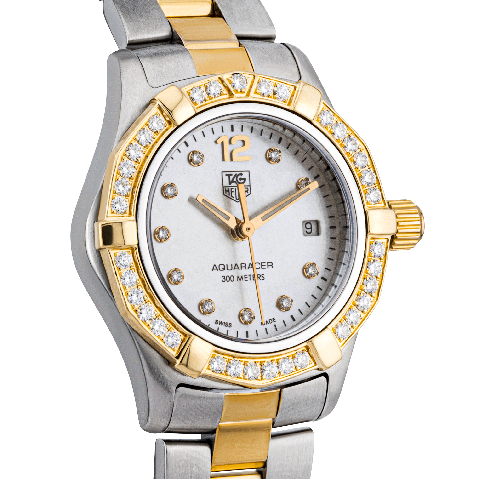 Pre-Owned TAG Heuer Aquaracer 27mm Two-Tone Diamond Set Ladies Watch (2007) - Berry's Jewellers