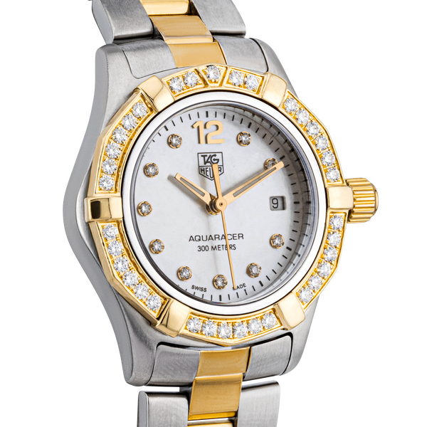 Pre-Owned TAG Heuer Aquaracer 27mm Two-Tone Diamond Set Ladies Watch (2007) - Berry's Jewellers