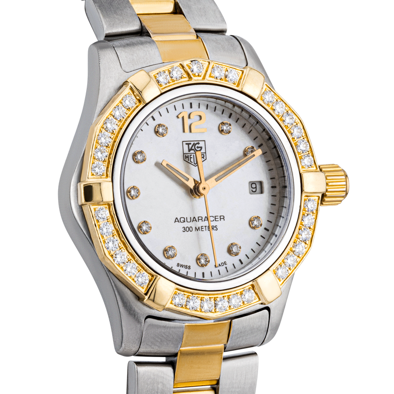 Pre-Owned TAG Heuer Aquaracer 27mm Two-Tone Diamond Set Ladies Watch (2007) - Berry's Jewellers