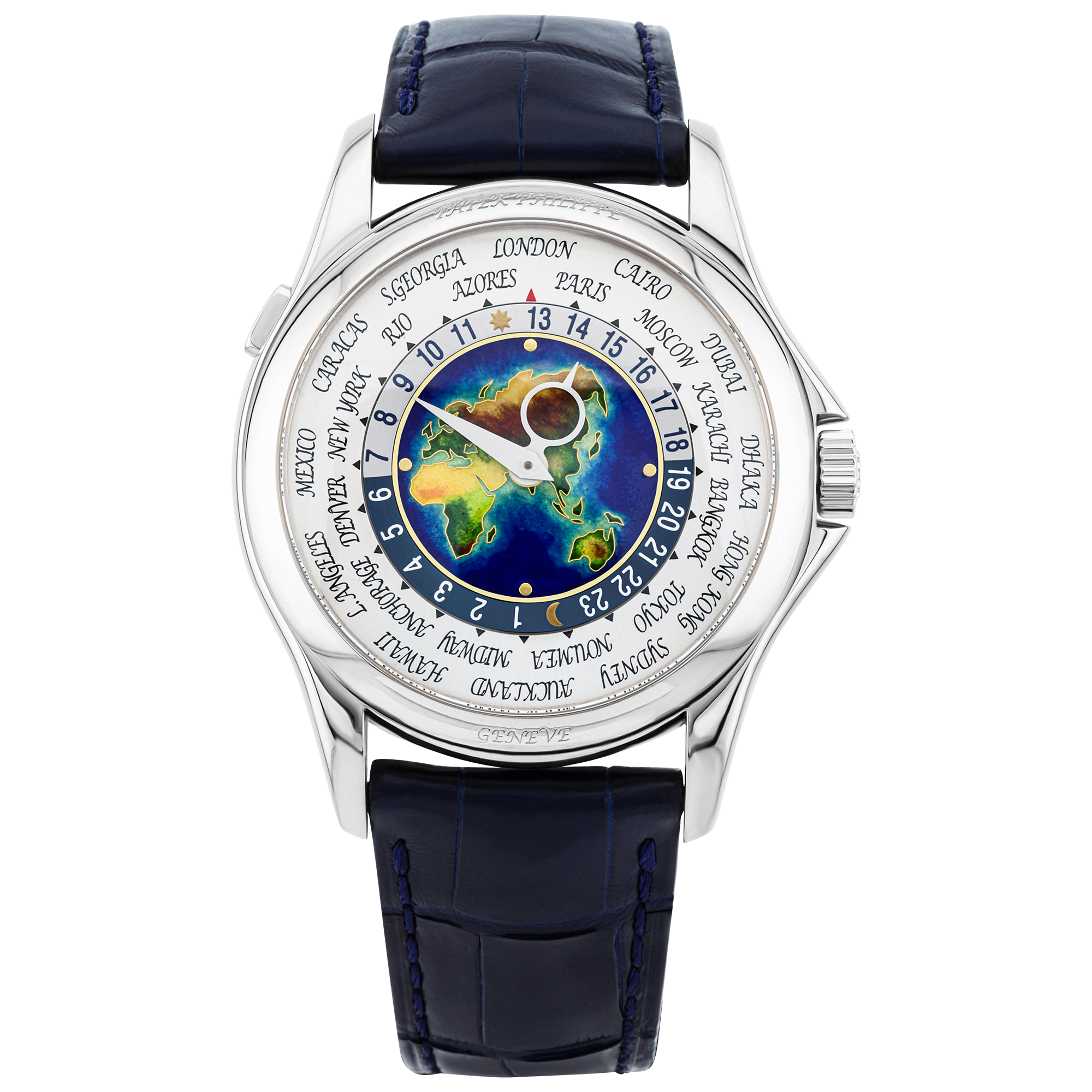 Pre-Owned Patek Philippe Complications 18ct White Gold Worldtime Watch (2011) - Berry's Jewellers