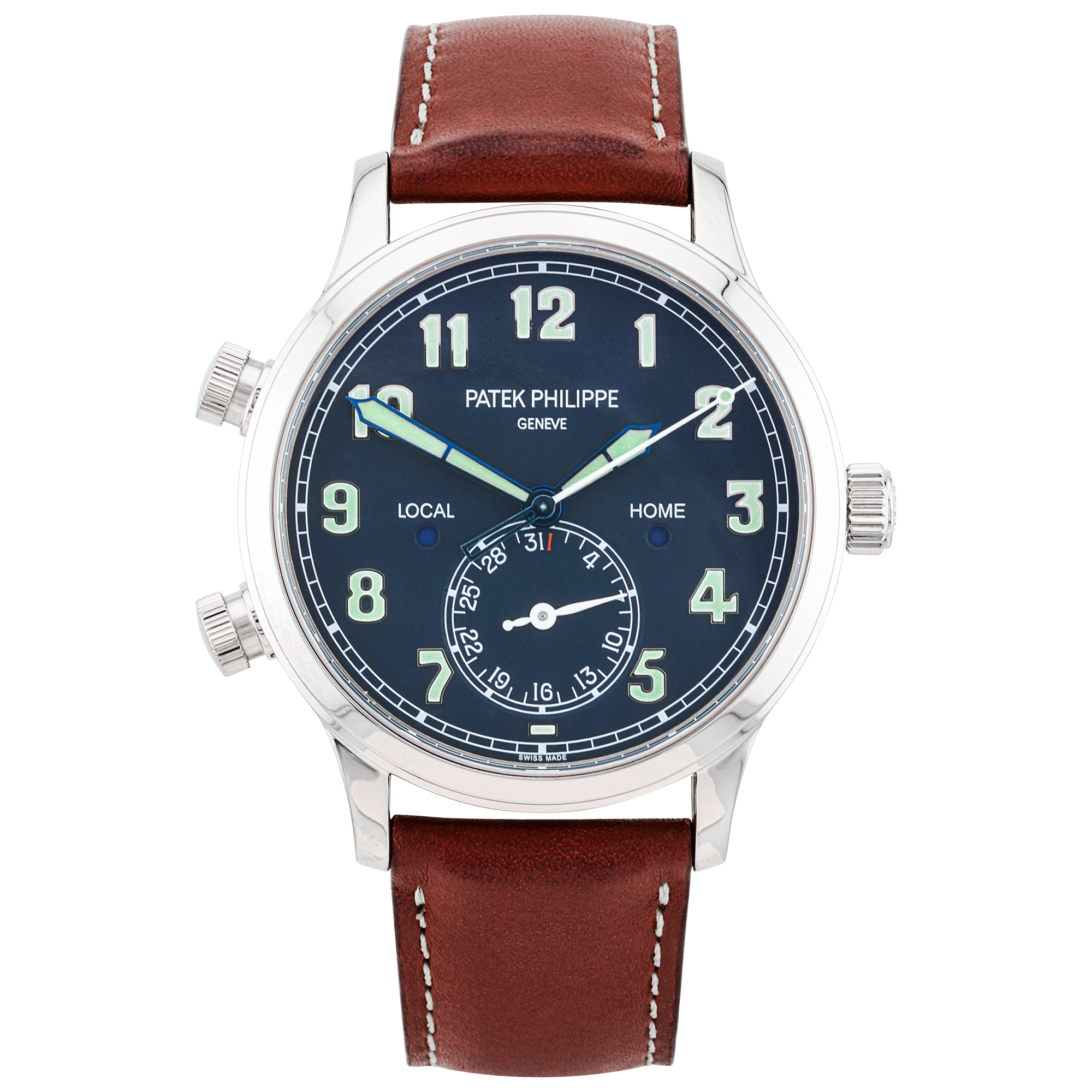 Patek Philippe Calatrava Pilot Travel Time 18ct White Gold Watch (2017)