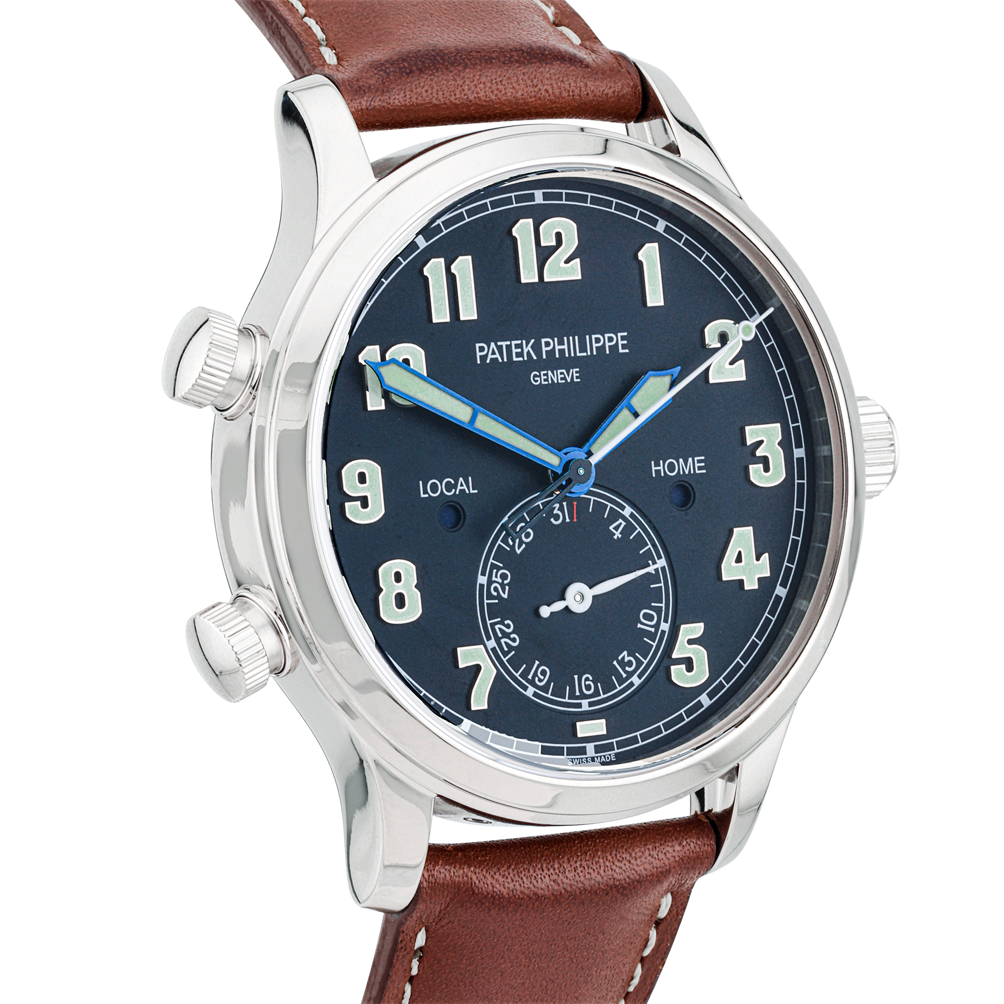 Patek Philippe Calatrava Pilot Travel Time 18ct White Gold Watch (2017)