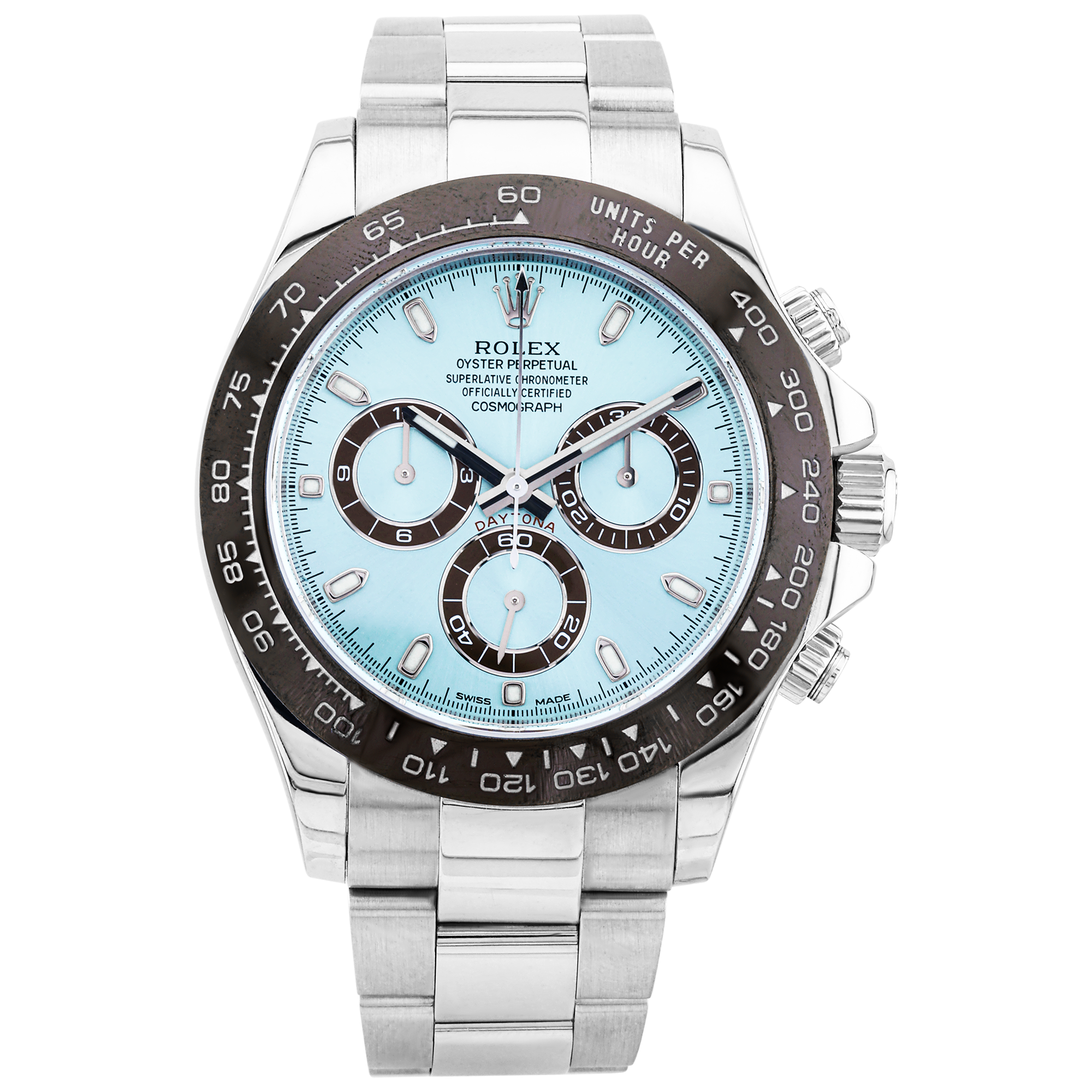 Pre-Owned Rolex Daytona Cosmograph 40mm Platinum Ice Blue Dial Watch (2019) - Berry's Jewellers
