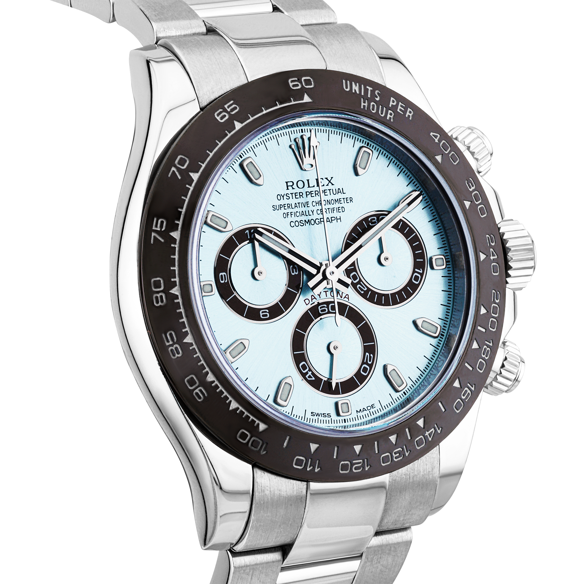 Pre-Owned Rolex Daytona Cosmograph 40mm Platinum Ice Blue Dial Watch (2019) - Berry's Jewellers