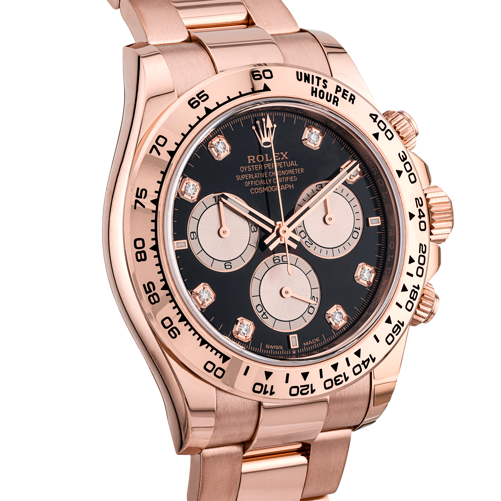 Pre-Owned Rolex Daytona Cosmograph 18ct Rose Gold Diamond Dial Watch (2024) - Berry's Jewellers