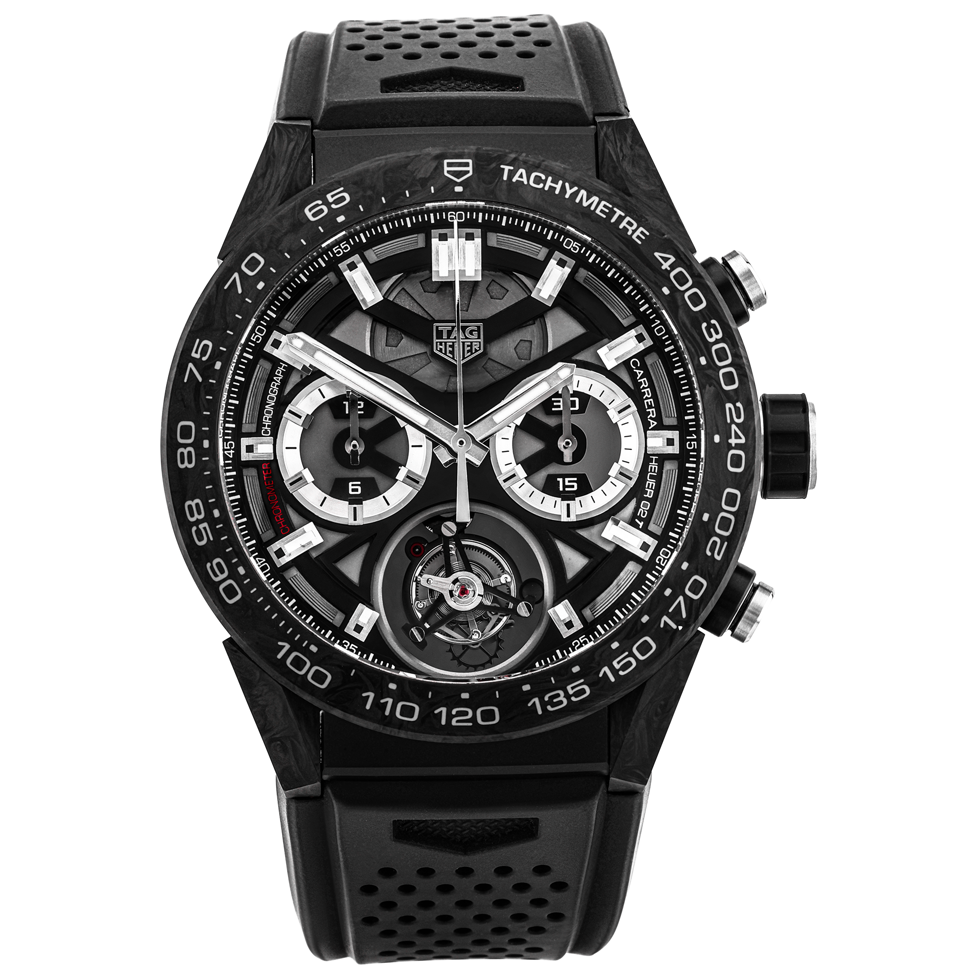 Pre-Owned TAG Heuer Carrera Tourbillon 45mm Black Titanium Mens Watch (2025) - Berry's Jewellers