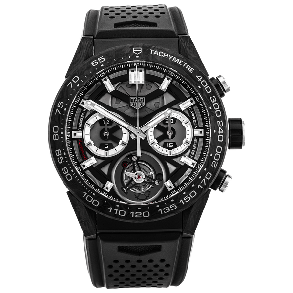 Pre-Owned TAG Heuer Carrera Tourbillon 45mm Black Titanium Mens Watch (2025) - Berry's Jewellers