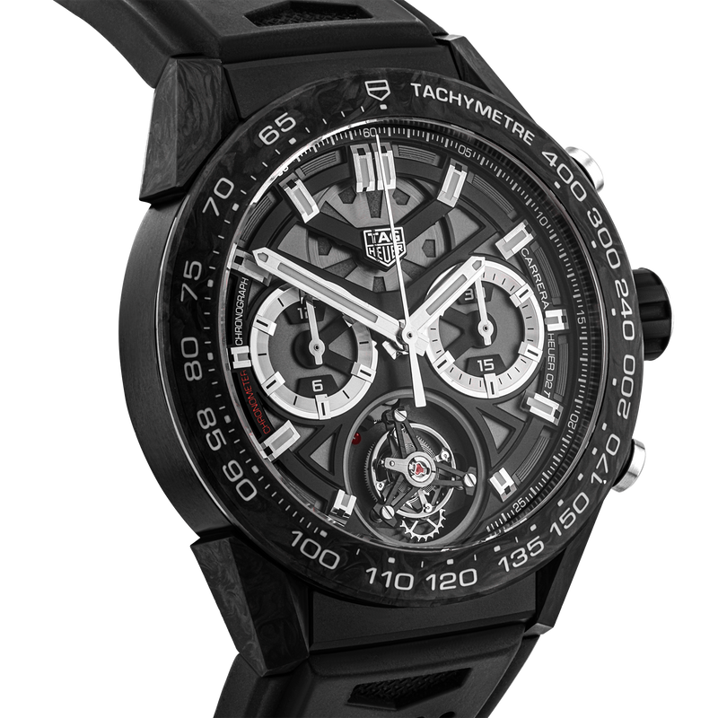 Pre-Owned TAG Heuer Carrera Tourbillon 45mm Black Titanium Mens Watch (2025) - Berry's Jewellers