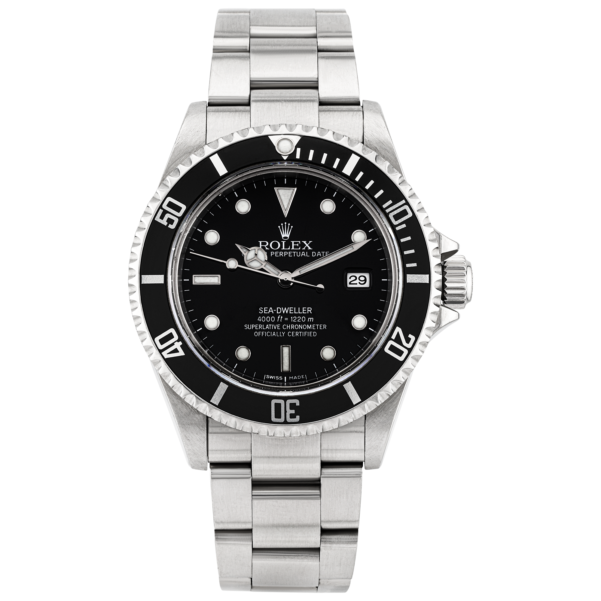 Pre-Owned Rolex Sea-Dweller 4000 Black Dial Mens Bracelet Watch (2004) - Berry's Jewellers