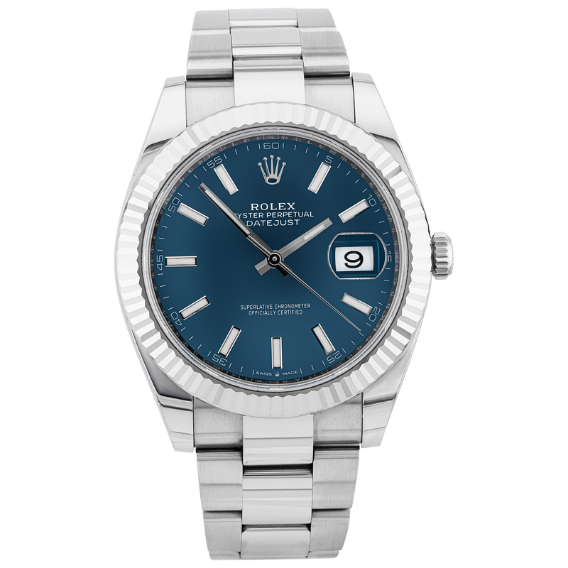 Pre-Owned Rolex Datejust 41mm Blue Sunray Dial Mens Bracelet Watch (2019) - Berry's Jewellers