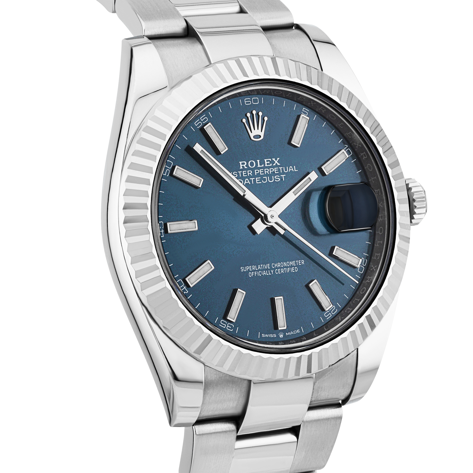 Pre-Owned Rolex Datejust 41mm Blue Sunray Dial Mens Bracelet Watch (2019) - Berry's Jewellers