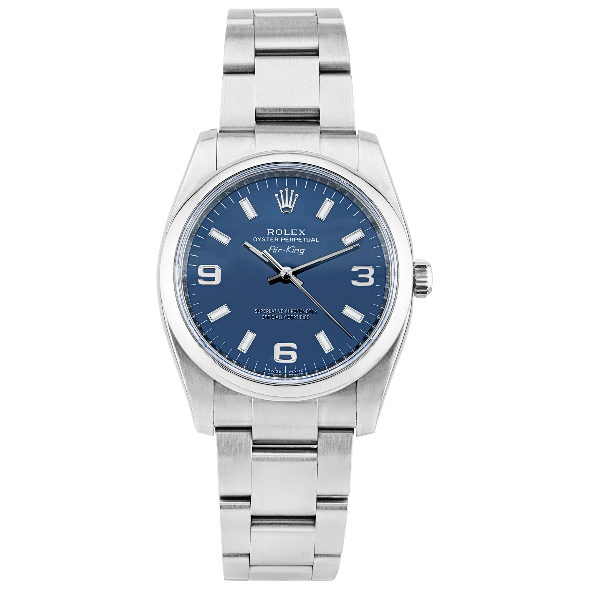 Pre-Owned Rolex Air-King 34mm Blue Dial Ladies Automatic Watch (2012) - Berry's Jewellers