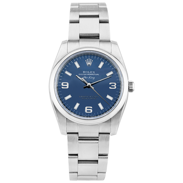 Pre-Owned Rolex Air-King 34mm Blue Dial Ladies Automatic Watch (2012) - Berry's Jewellers
