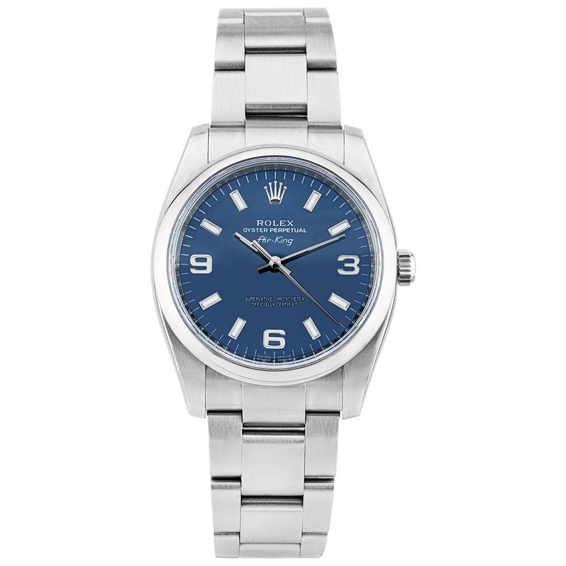 Pre-Owned Rolex Air-King 34mm Blue Dial Ladies Automatic Watch (2012) - Berry's Jewellers