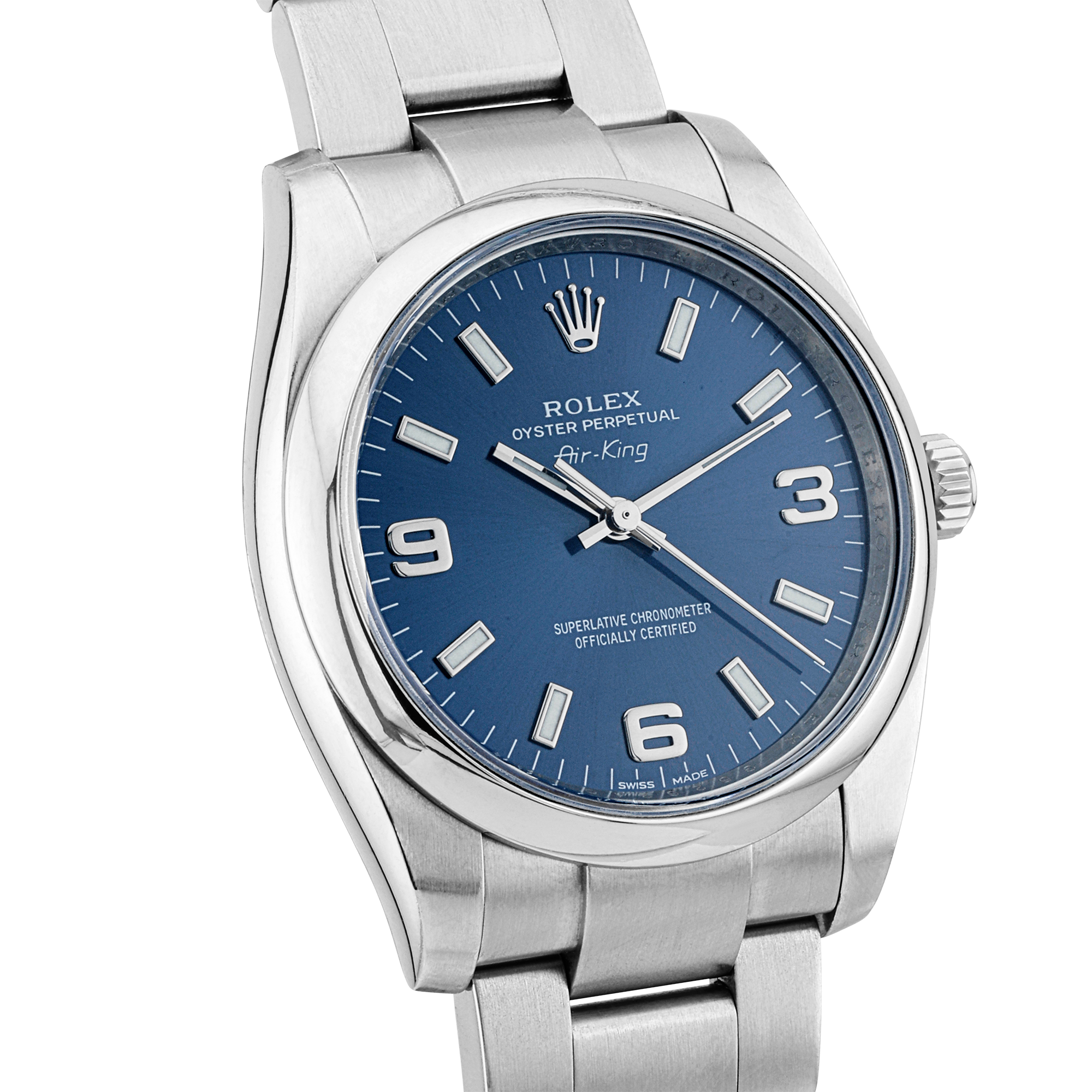 Pre-Owned Rolex Air-King 34mm Blue Dial Ladies Automatic Watch (2012) - Berry's Jewellers