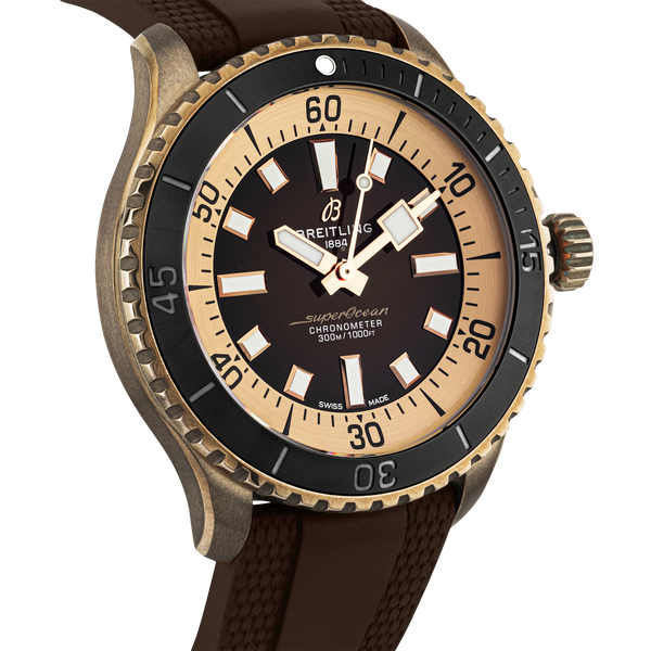 Breitling Superocean Bronze 44mm Brown Dial Rubber Strap Watch (2025)
