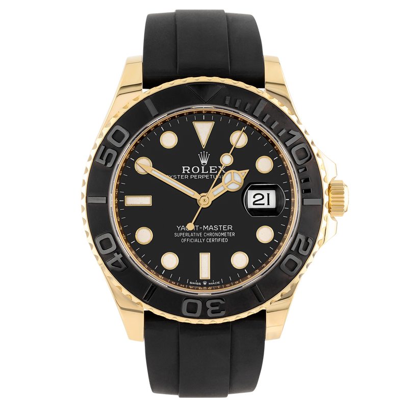 Pre-Owned Rolex Yacht-Master 42mm 18ct Yellow Gold Rubber Strap Watch (2023) - Berry's Jewellers