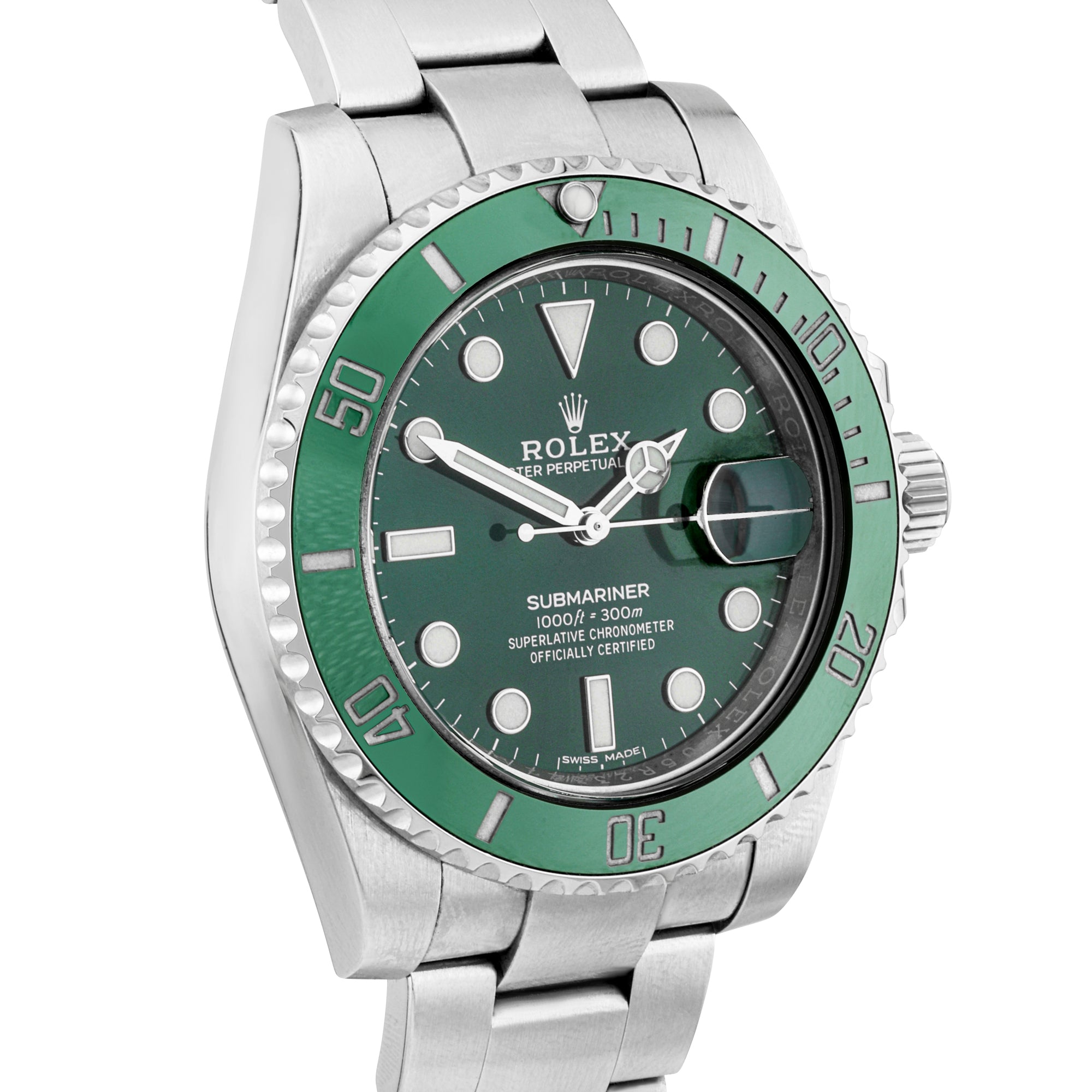 Rolex Submariner 'Hulk' 40mm Green Dial Mens Bracelet Watch (2016)