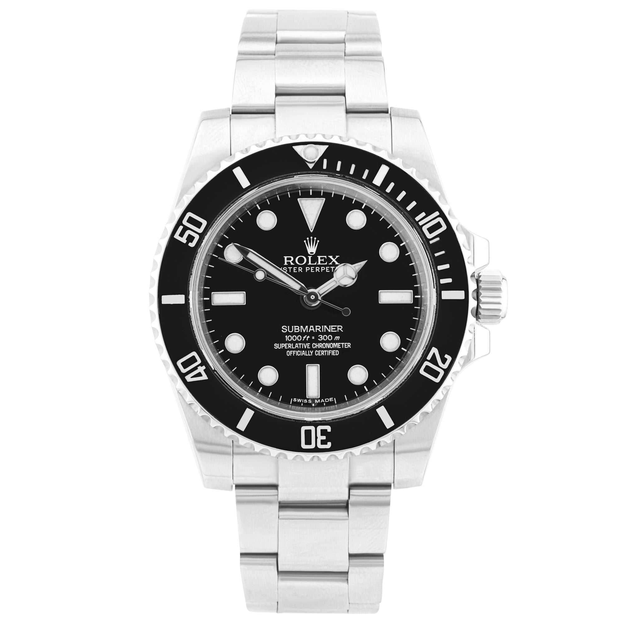 Rolex Submariner Non-Date 40mm Black Dial Mens Bracelet Watch (2015)