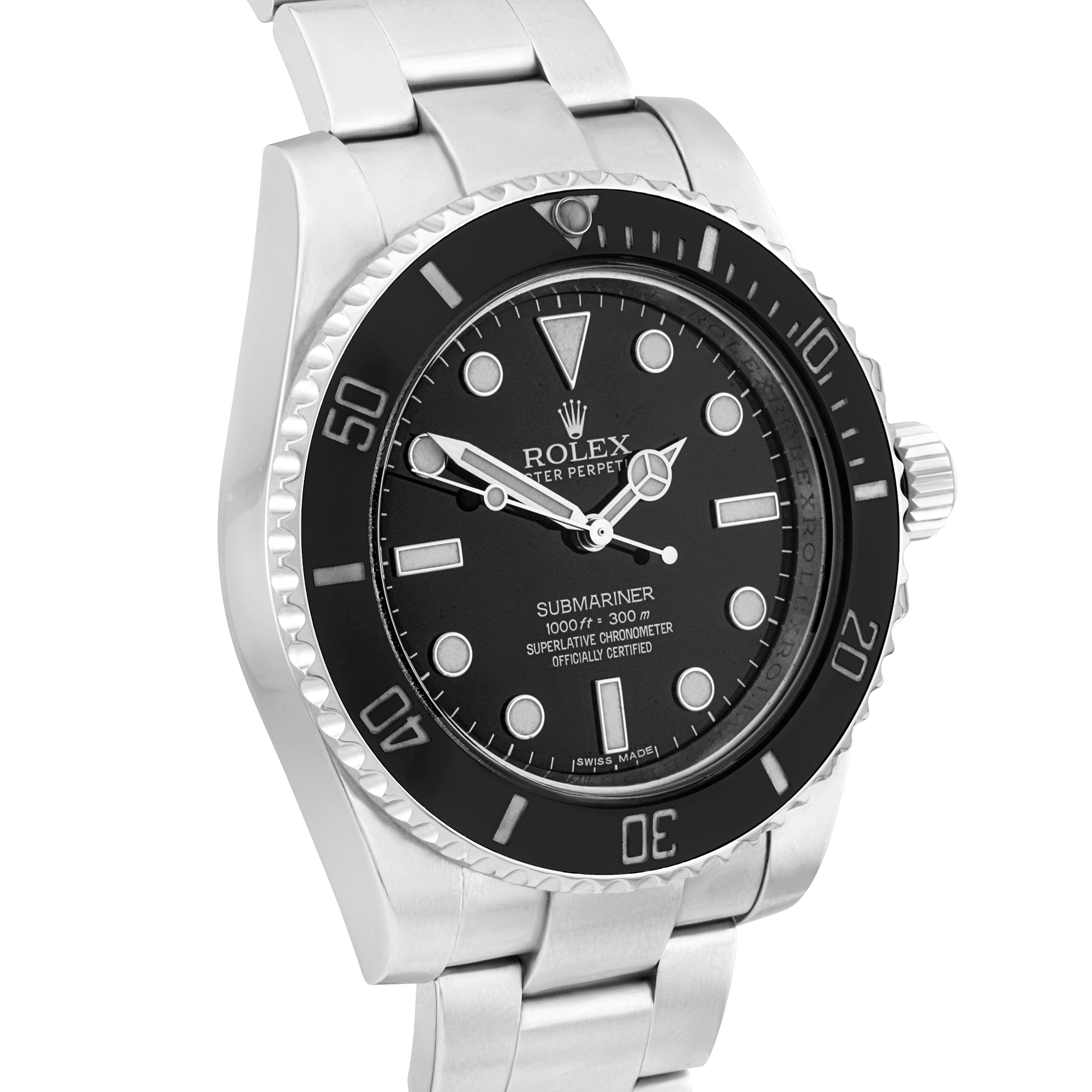 Rolex Submariner Non-Date 40mm Black Dial Mens Bracelet Watch (2015)