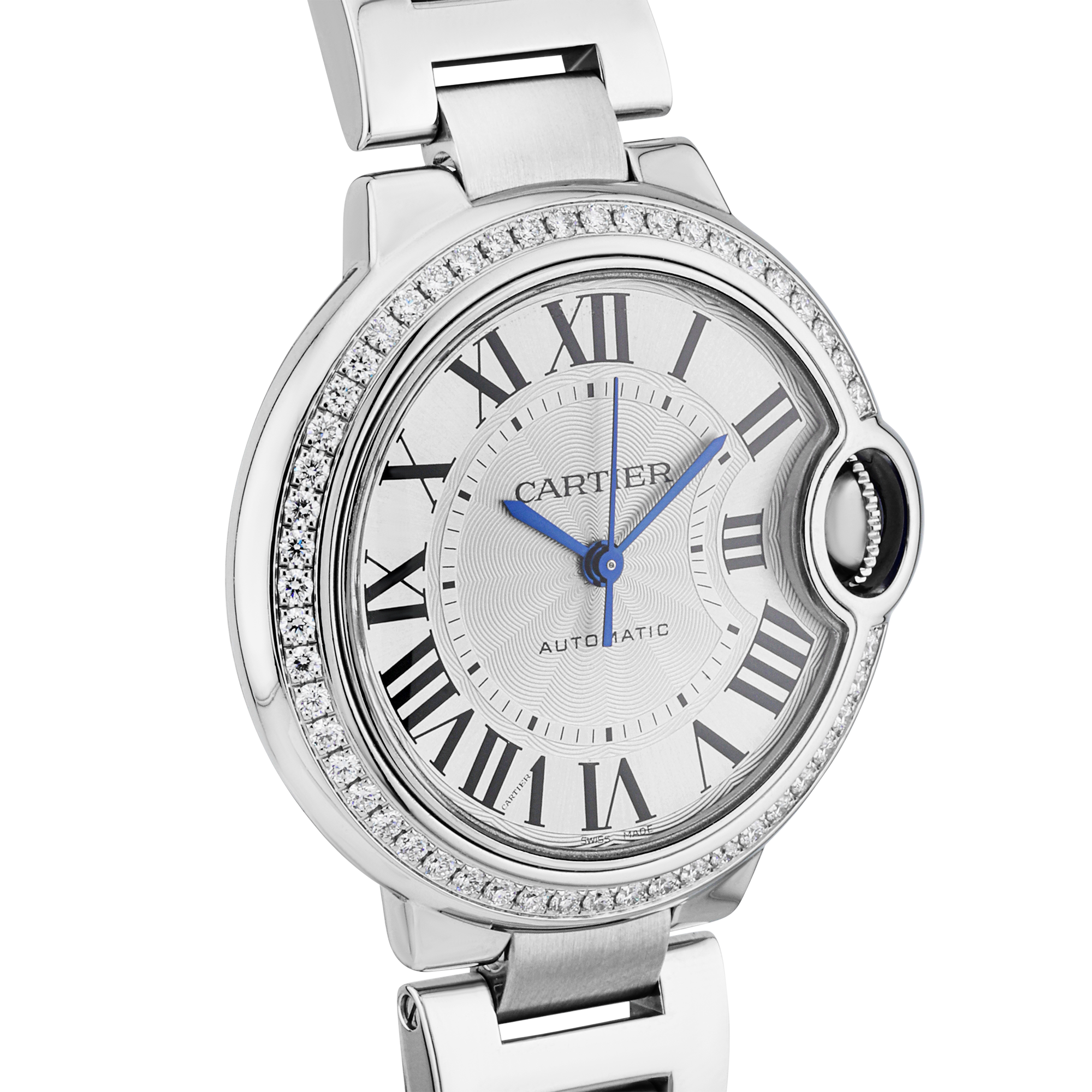 Cartier Ballon Bleu 33mm Diamond Bezel Ladies Watch (2020)